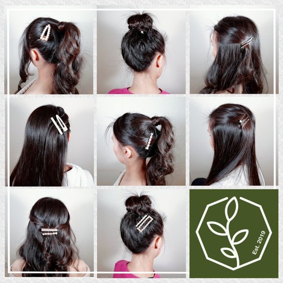 Mixed Faux Pearl/Rimstone Hair Clips Bundle - Picture 4 of 5